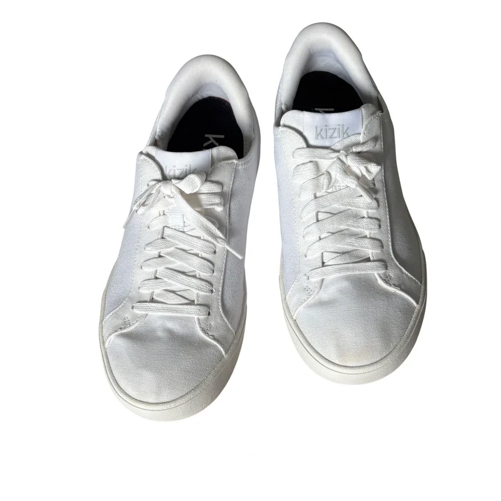 Kizik Madrid Eco White Canvas Hands-Free Sneakers Womens 8 Mens 6.5 L3FC